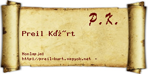 Preil Kürt névjegykártya